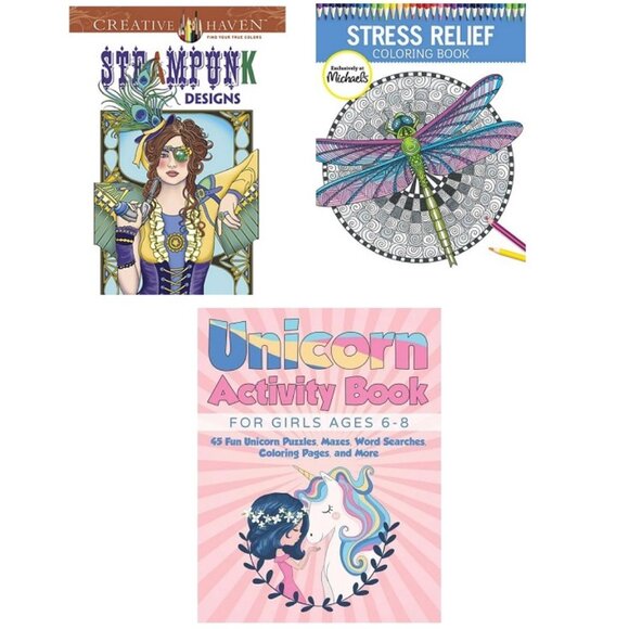 3 Coloring Books  -  Fantasy - Picture 1 of 12